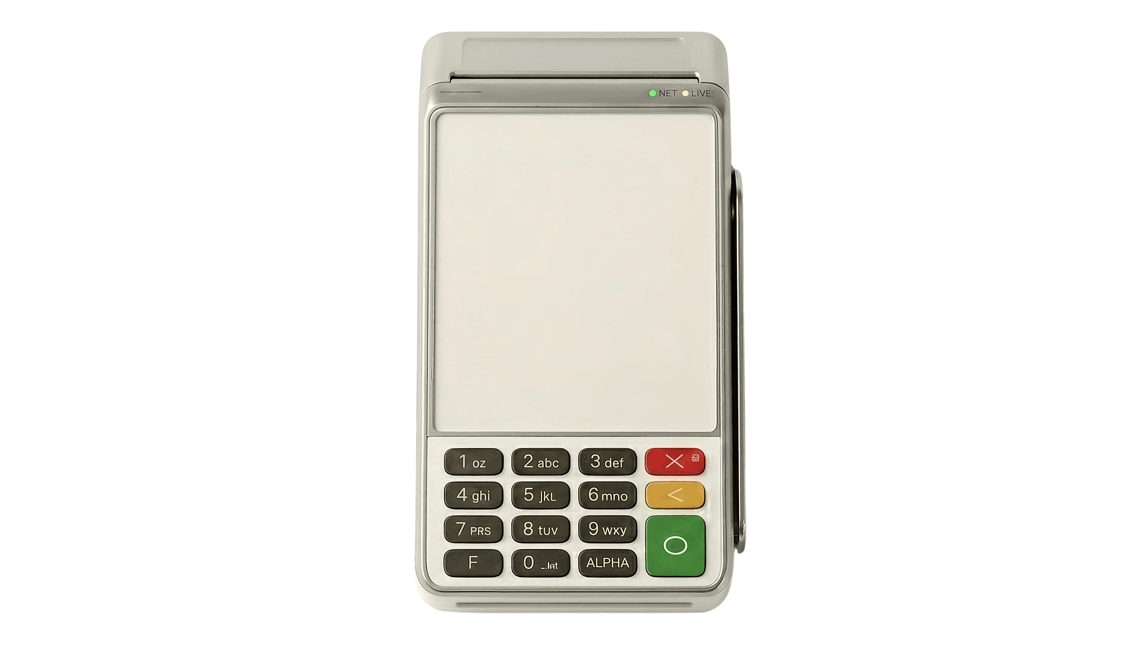 PAX A80 payment terminal, top-down view